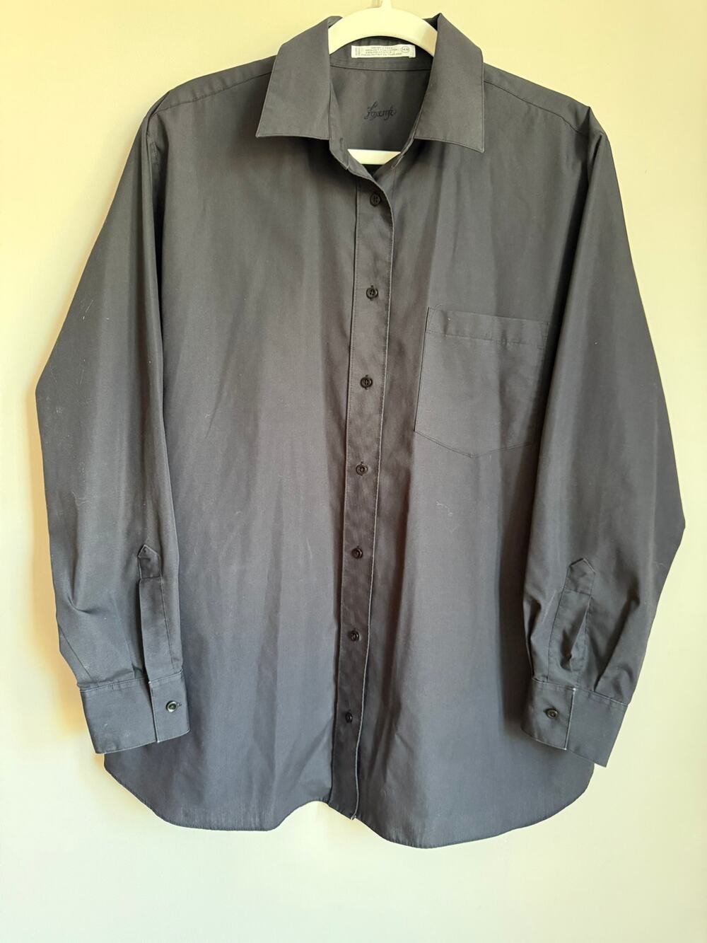 Foxcroft Black Button-Down Shirt | Women’s 14W | Classic Workwear Staple